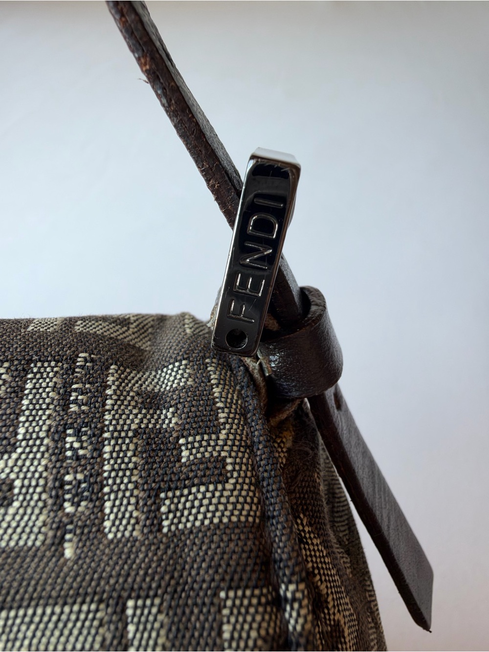 Authentic Vintage Fendi Zucchino East-West Baguette / Mamma Baguette🤎 - Picture 6 of 12